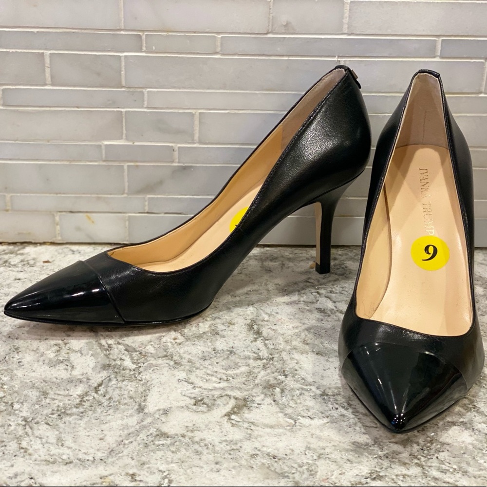 Brand New Ivanka Trump Black Leather 3” Heels